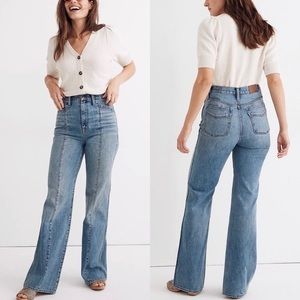 Madewell High Rise Light Wash Seam Edition Flare Jeans Size 32”